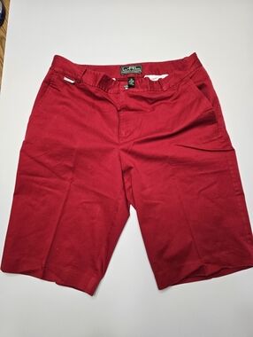 Lauren Active Ralph Lauren Bright Red Flat Front Ladies Size 10 Shorts